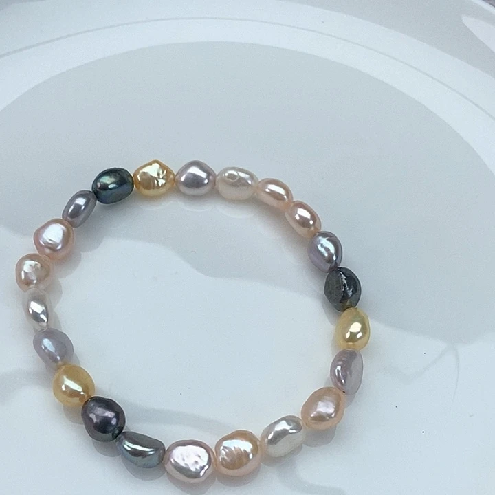 银S925镶嵌手绳淡水珍珠