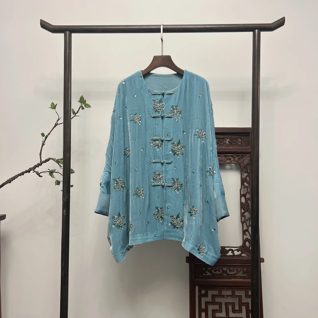 【碧海仙境】新中式重工刺绣桑蚕丝春夏款外套W50160