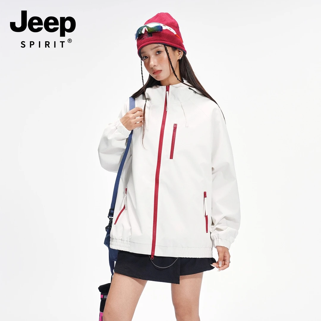 JEEPSPIRIT吉普冲锋衣男女款2025新款春秋户外防风防水登山服外套