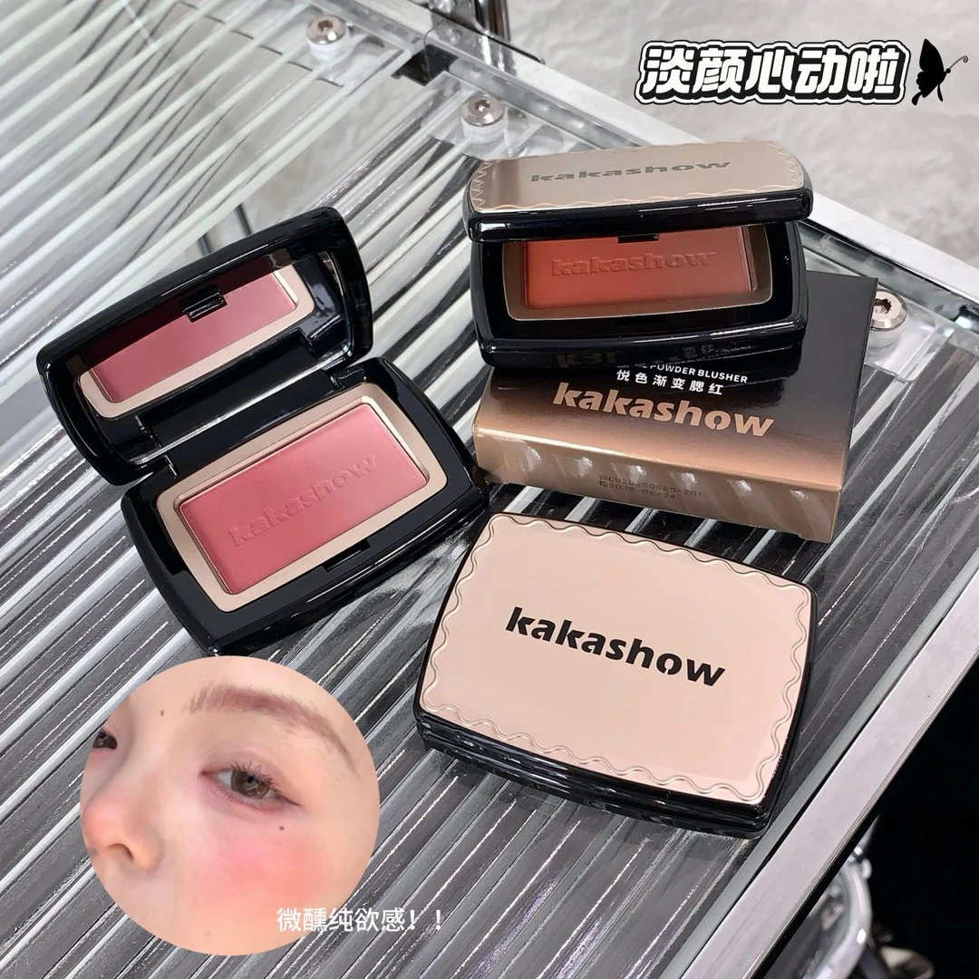 悦色渐变腮红细闪细腻显色自然橘色系提亮气色韩系膨胀色修容美妆