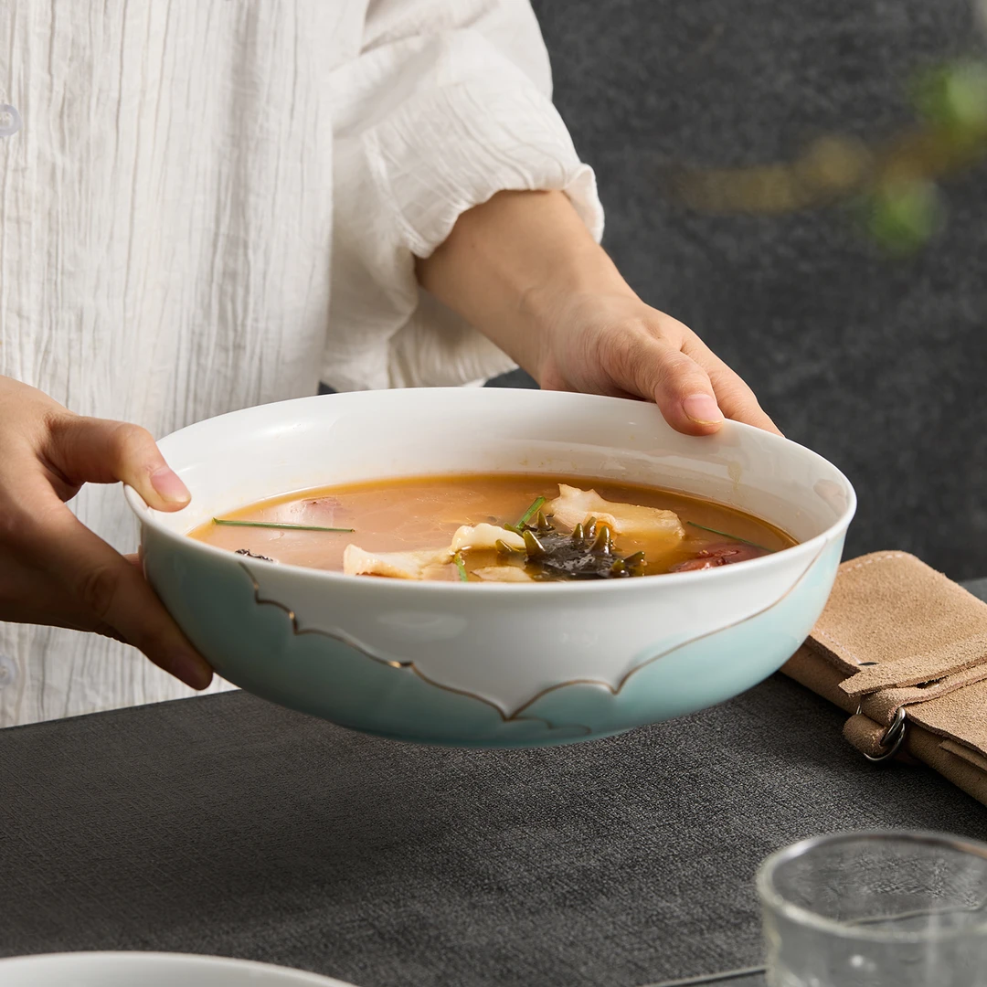 餐具2025新款高级in风高级感家用特别好看的圆形陶瓷盘子菜盘鱼盘