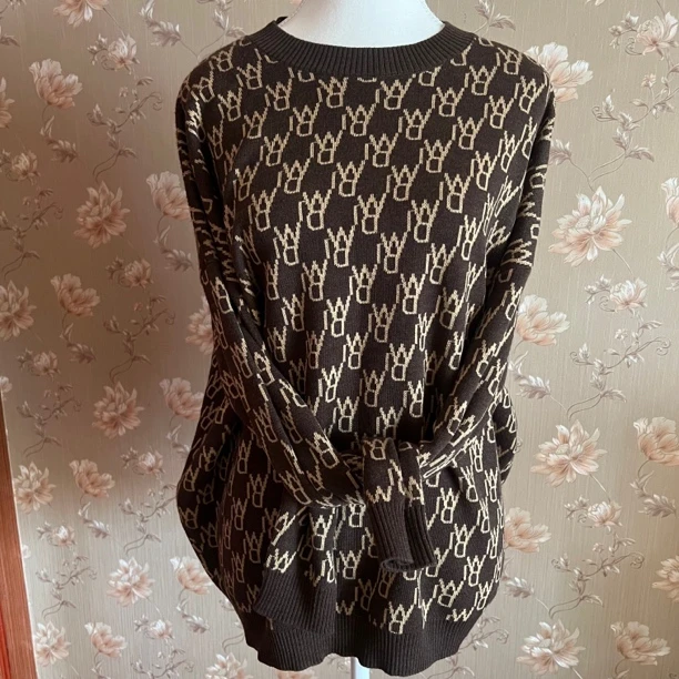 大码时尚打底衫宽松低领毛衣女士春秋2023新款遮肚