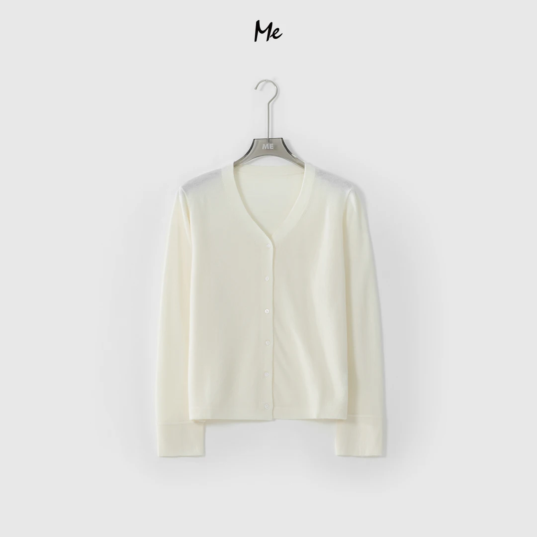 ME【空调开衫】100%澳洲全羊毛春季新款时尚百搭毛衣MEQS0717