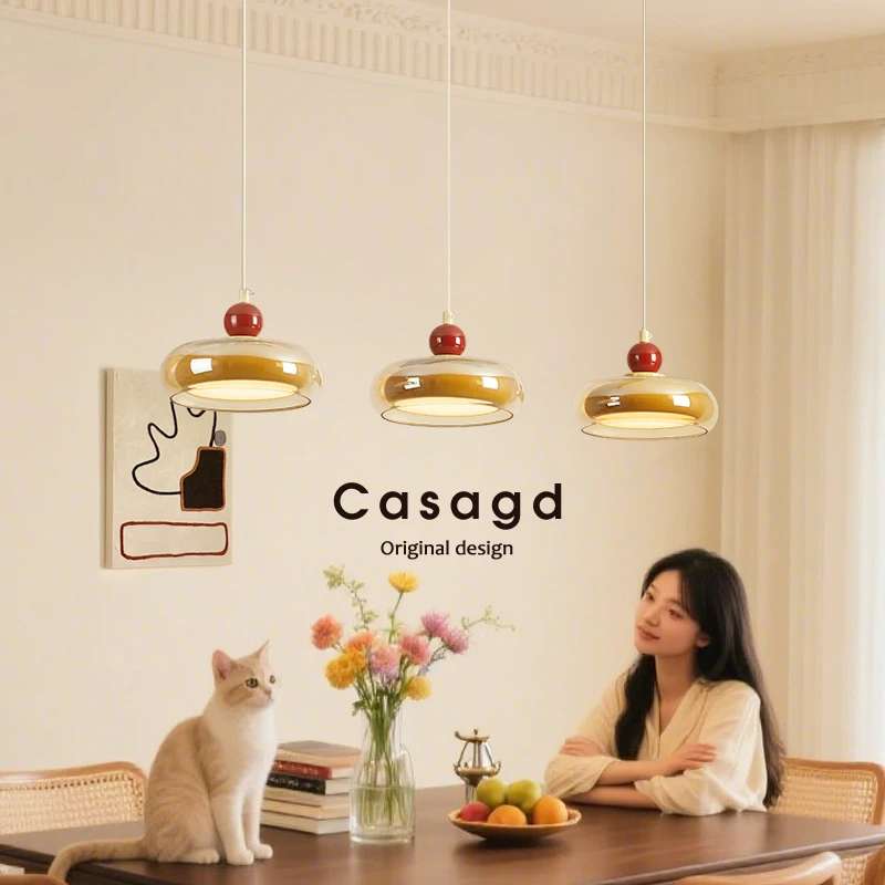 CASAGD法式中古风创意个性吊灯经典复古一字长条卧室餐厅吧台灯具