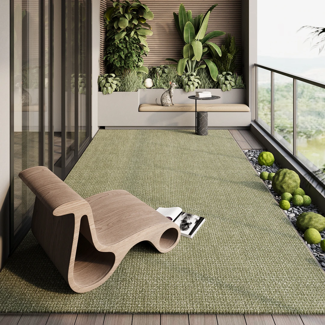 忘忧虫轻奢纯色阳台过道地垫防水防晒室外脚垫防滑露台全铺地毯