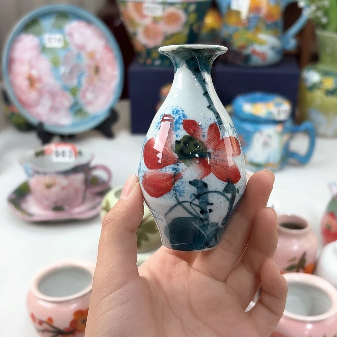 景德镇手绘高温釉下彩陶瓷茶具