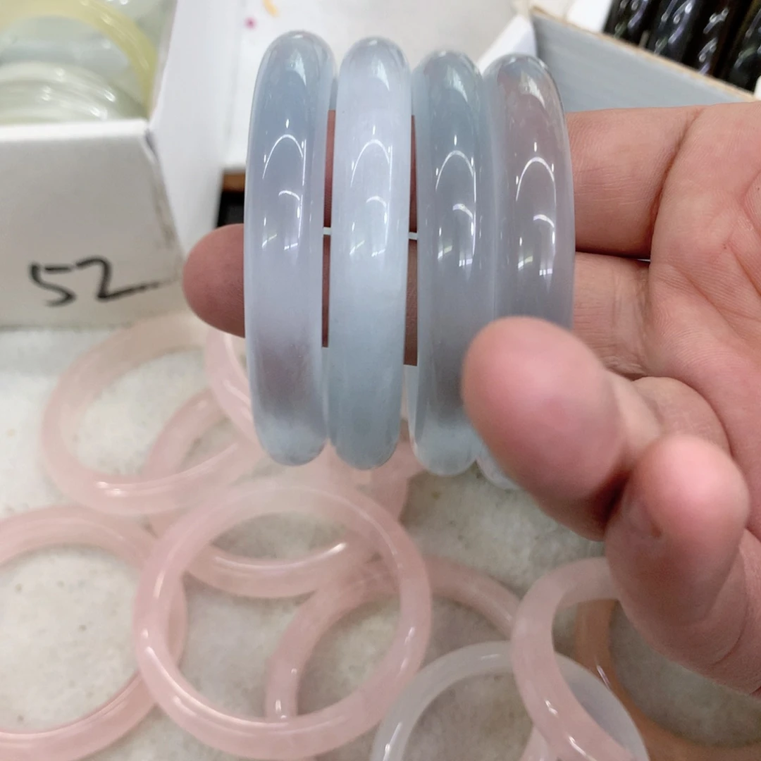 查罗石手镯（开口镯）合金58冰蓝手镯猫眼