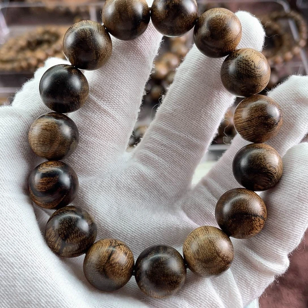 沉香手串邪**正达拉干虎斑留疤