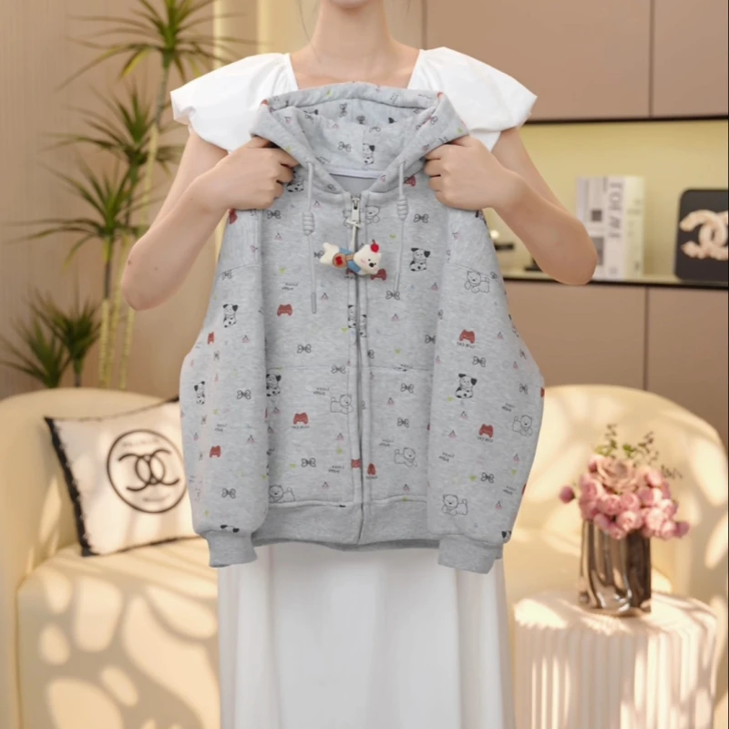 【糖宝魔豆】女童加绒外套秋冬装2025新款加厚棒球服女孩连帽上衣