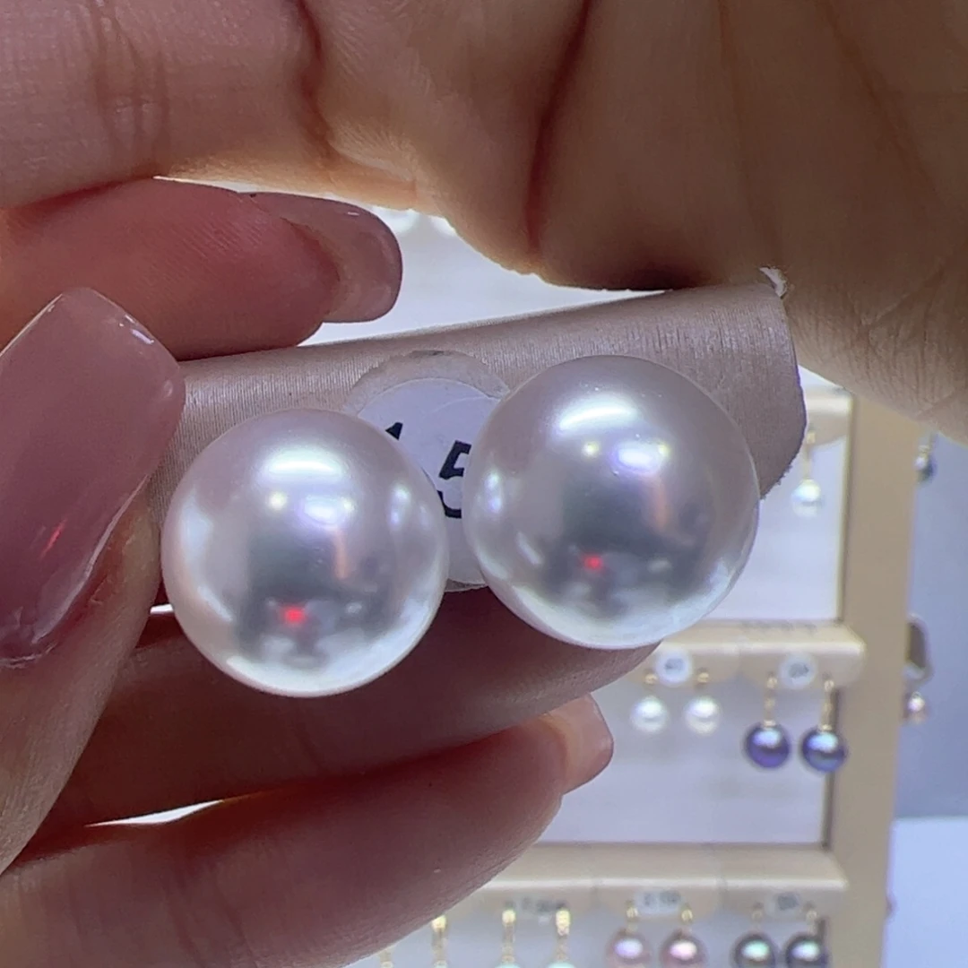 淡水珍珠耳饰18K金镶嵌