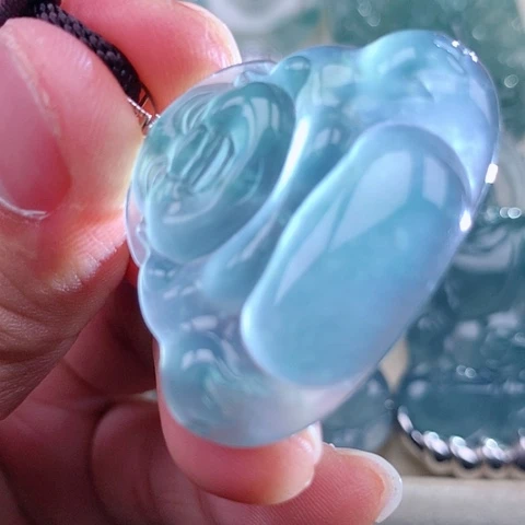 【闪购商品】翡翠颈饰18K金镶嵌天然翡翠