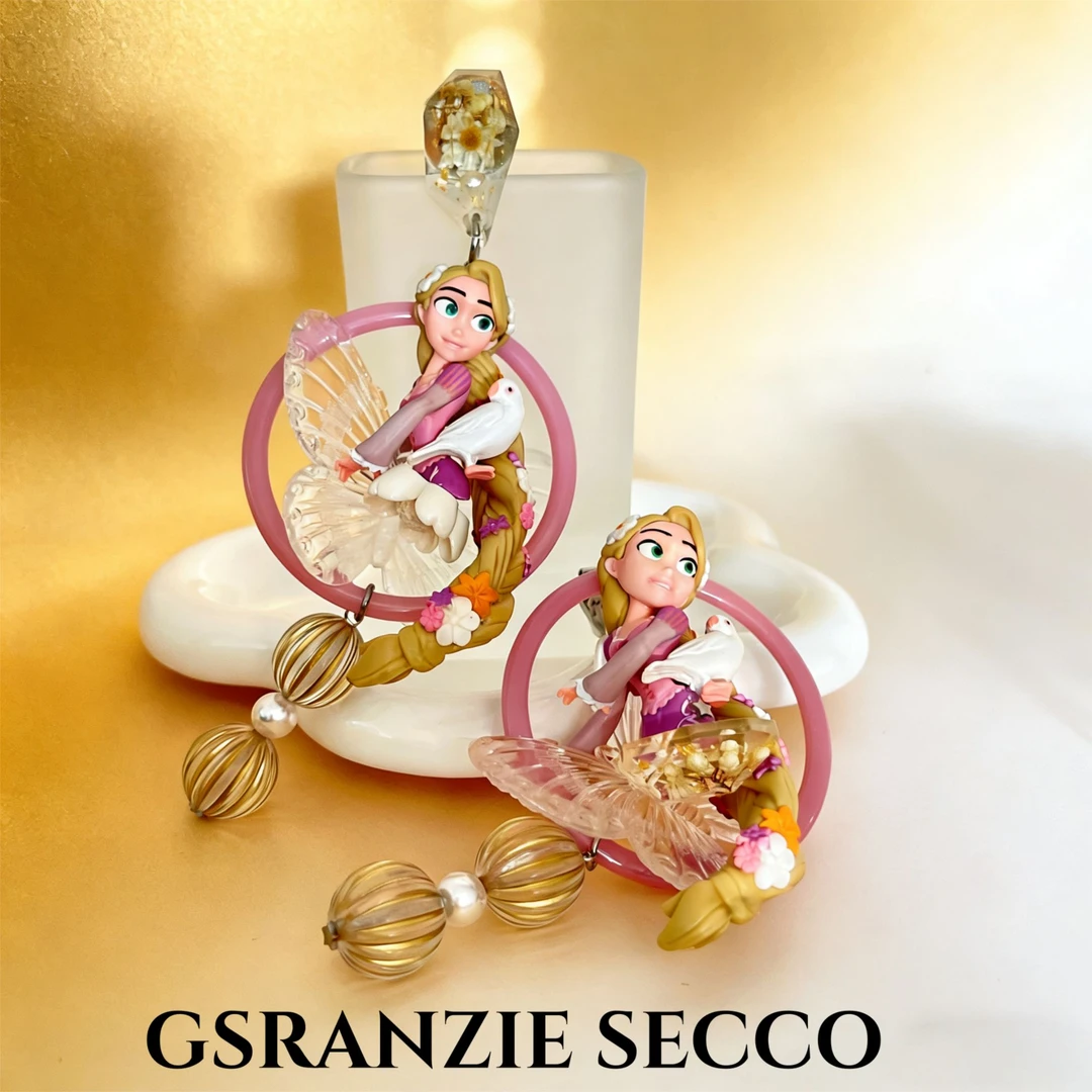 铜合金树脂耳饰 【3563】时尚气质小众个性创意设计DIY卡通萌娃耳环