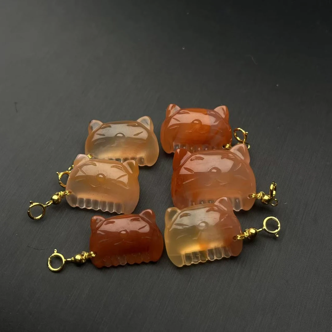 ZBG2521南红招财猫小滴溜925(珠宝多样性发其一）
