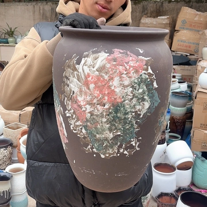 红陶油画口径26高度41