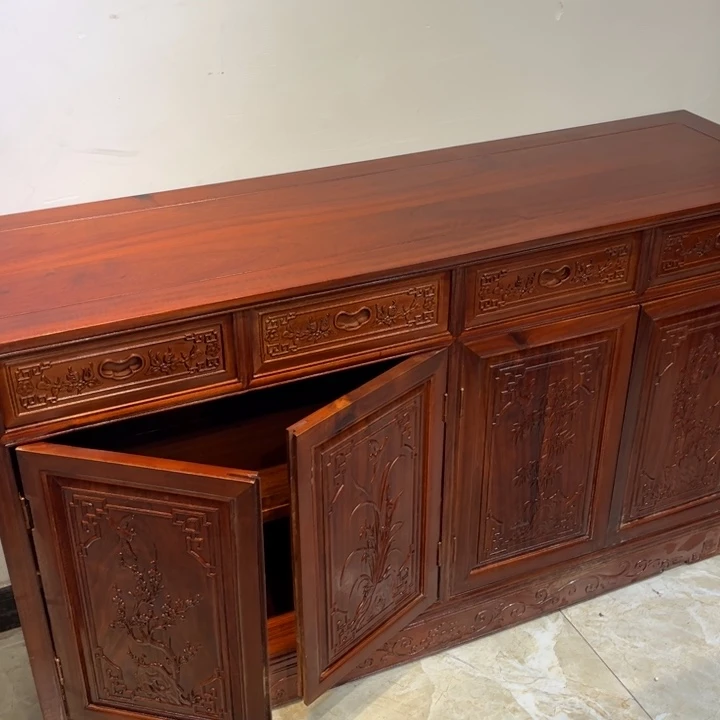 书架紫檀木类158雕花餐边柜