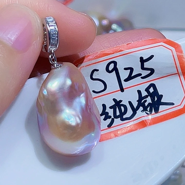 淡水珍珠银S925镶嵌颈饰