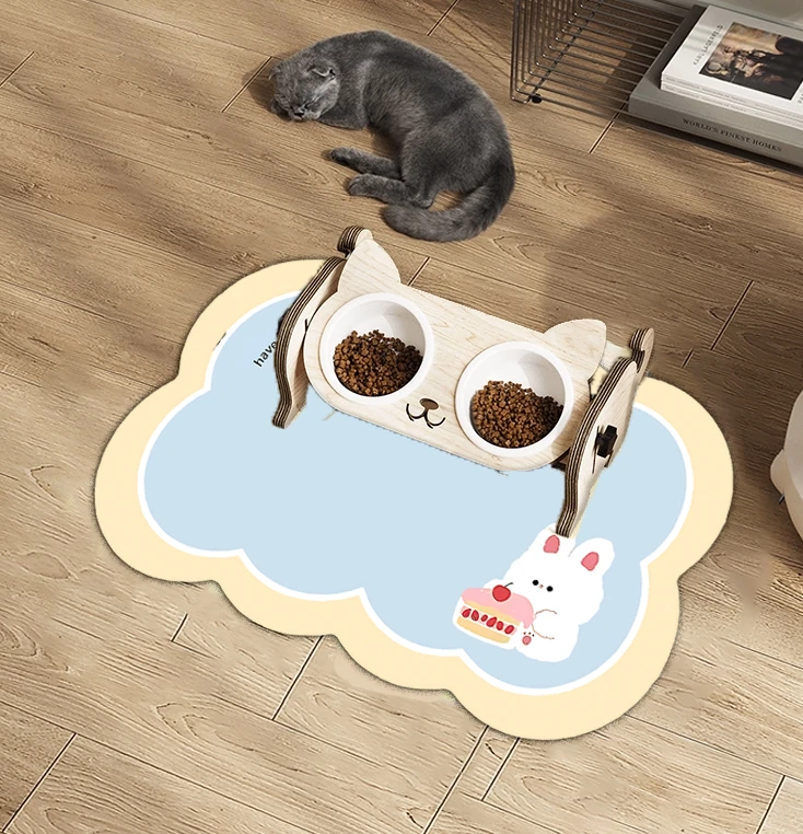 猫咪餐垫可爱风吸水免洗好打理宠物猫猫狗狗用餐吃饭垫子好打理