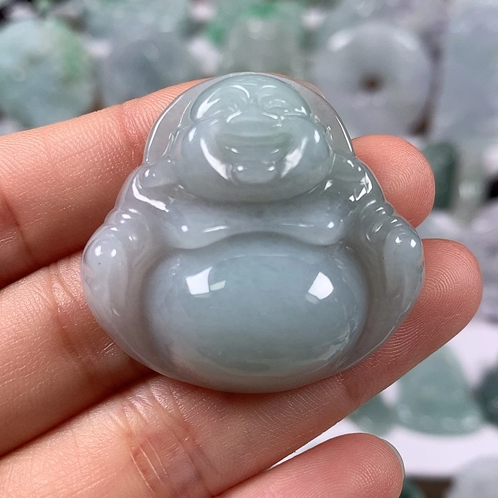 颈饰未镶嵌翡翠笑佛卡厚12+