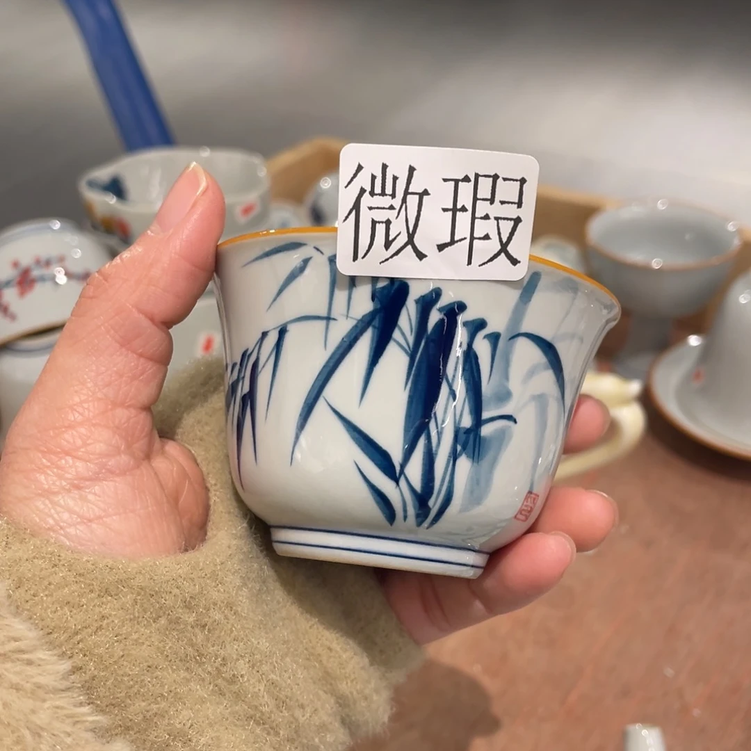 有瑕纯手绘釉下彩