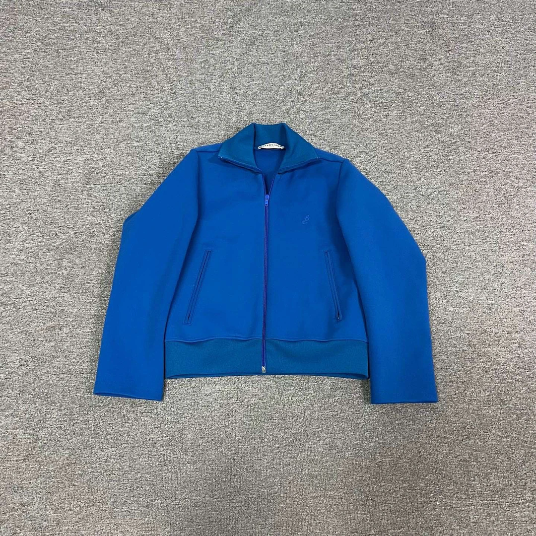 99新 Balenciaga/巴黎世家 蓝色 刺绣Logo 运动外套 36码