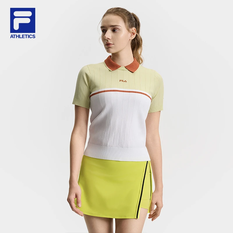 Fila/斐乐夏季新款女欧若风户外运动复古网球短袖T恤A11W523401F