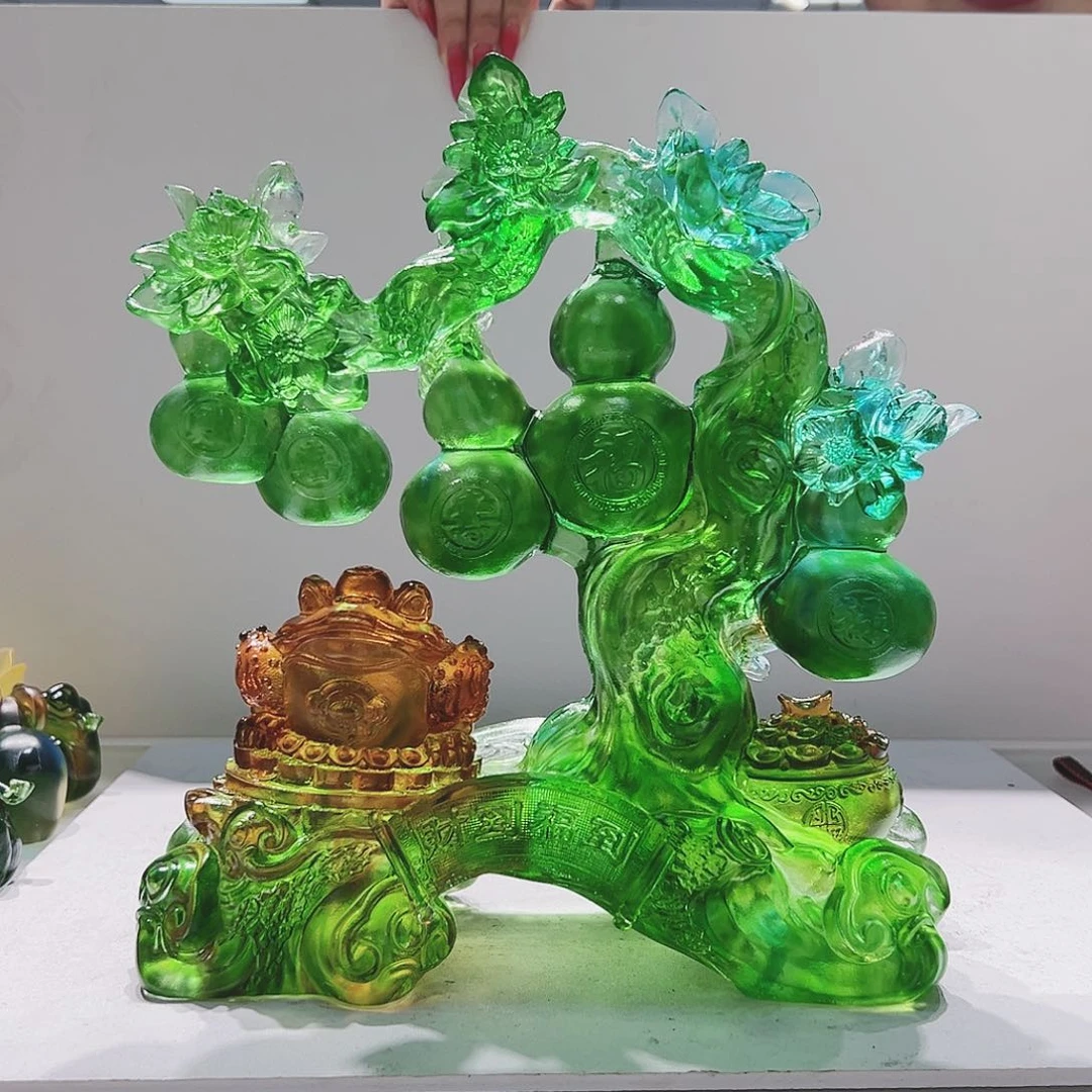 【闪购商品】手工艺品琉璃大**北五福临门