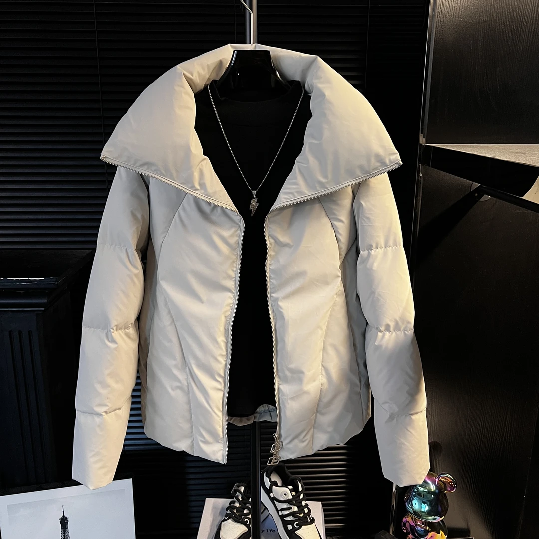 XiXi-简约系高领立领男款冬季情侣防风加厚棉服时尚
