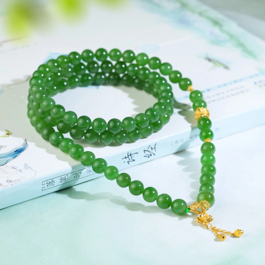 清风荷韵/18K金果绿项链