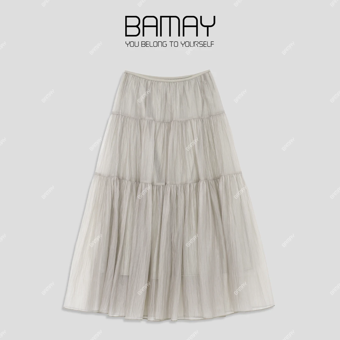【BAMAY】2025春季新款仙气流光百搭气质半身裙BM251BQ6QM