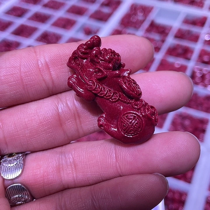 天然辰砂紫金砂福字大貔貅1个