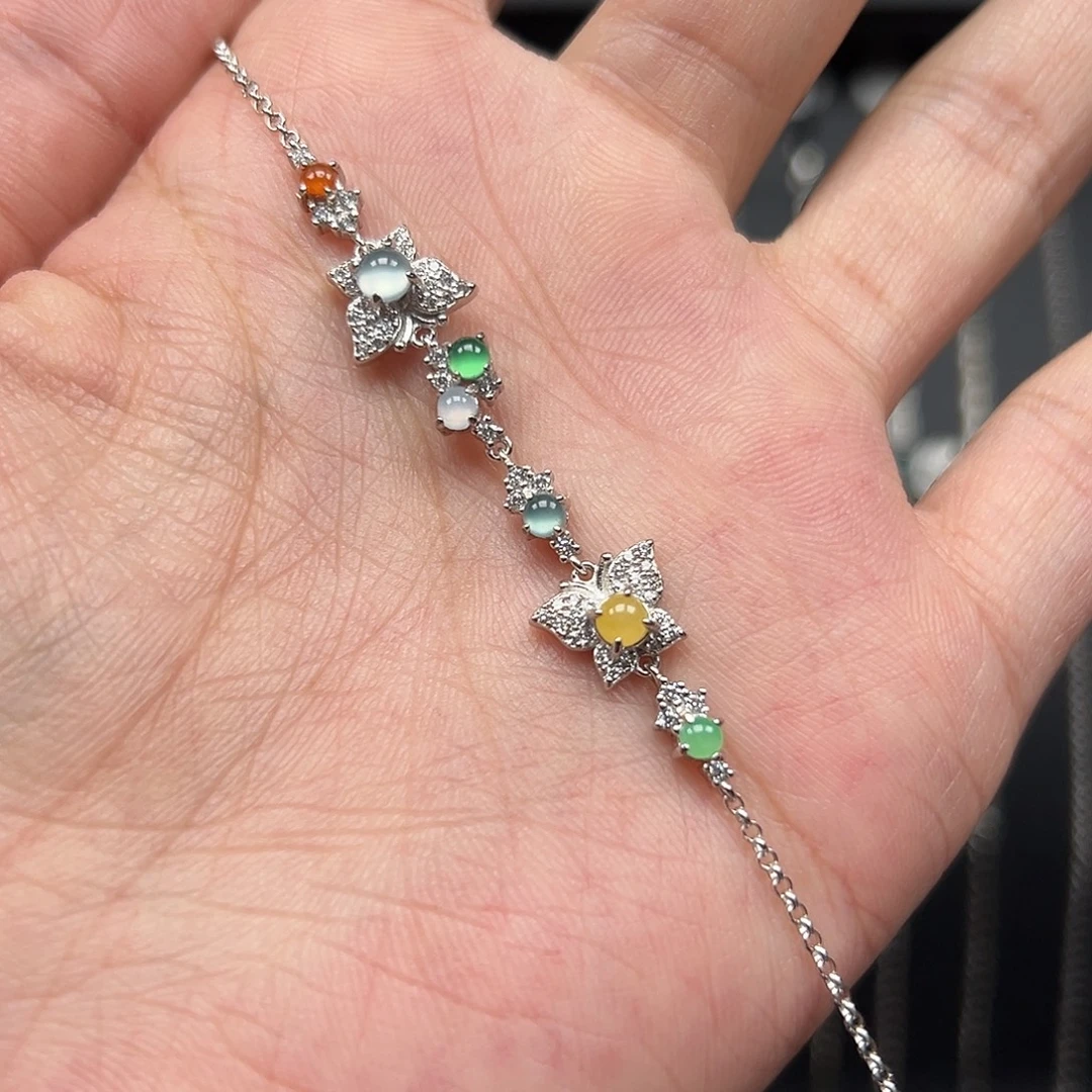 翡翠银S925镶嵌手链