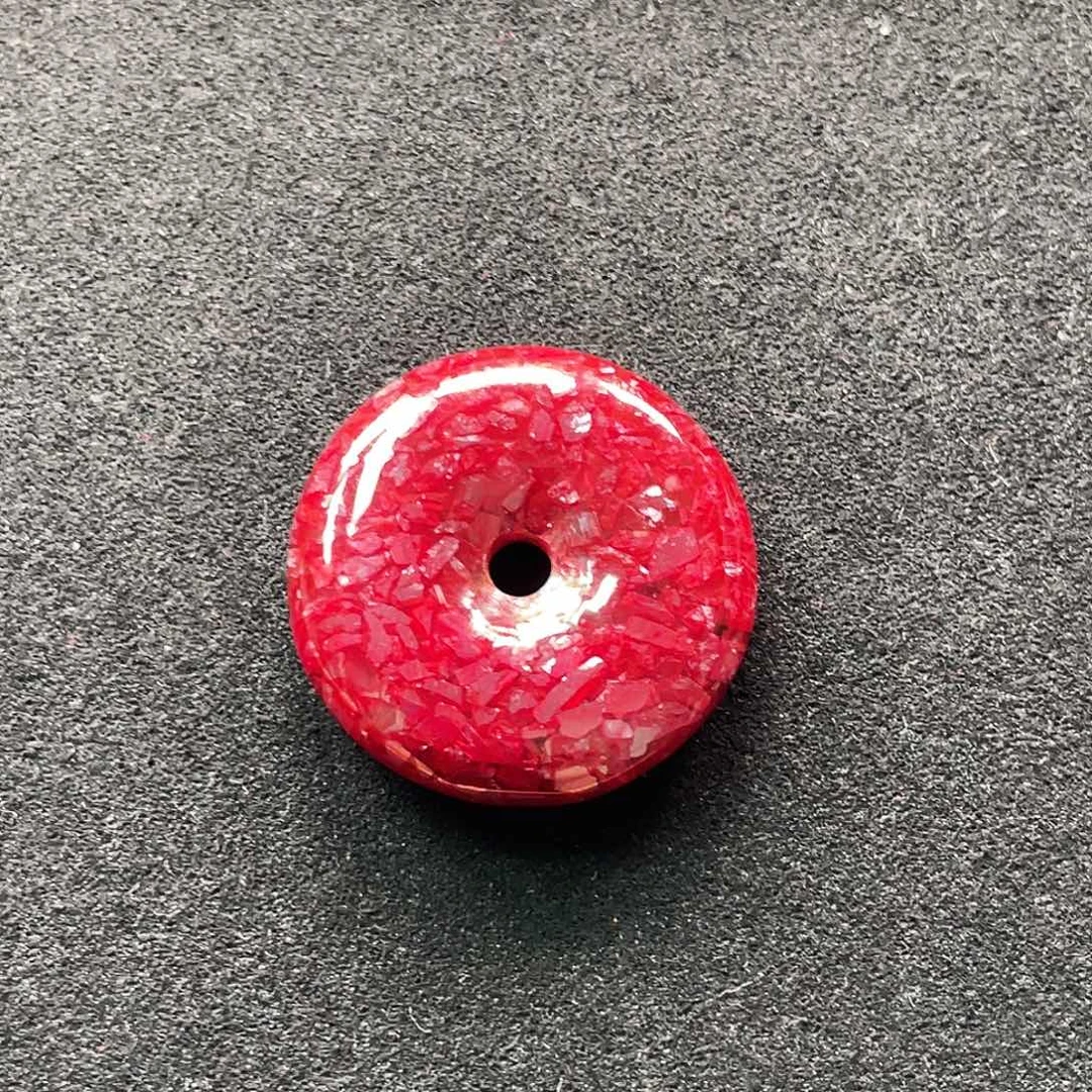 天然辰砂晶体砂大号平安扣