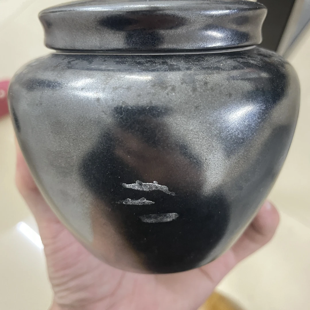 山景造物-铁锈釉茶叶罐密封罐二两装储物罐a0