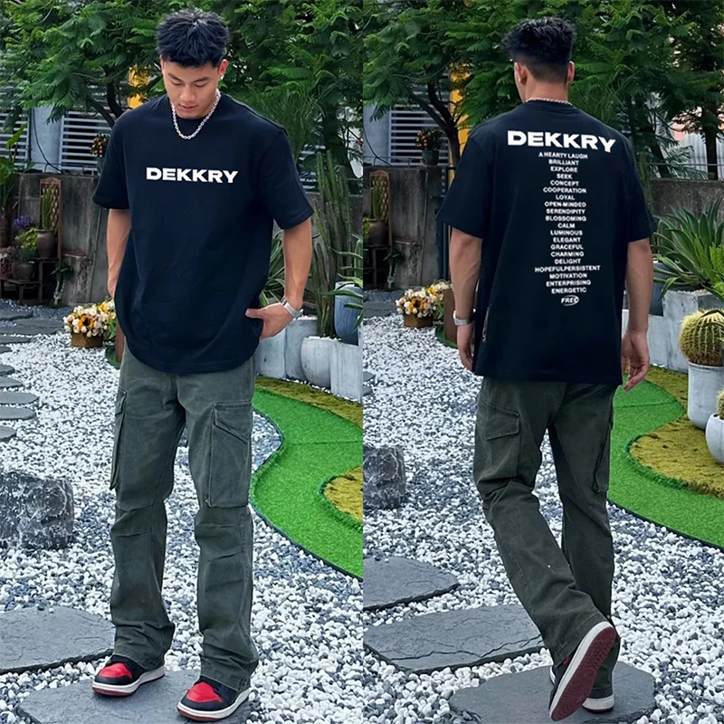 100%纯棉美式设计感ins字母印花短袖T恤夏季男女百搭休闲情侣上衣