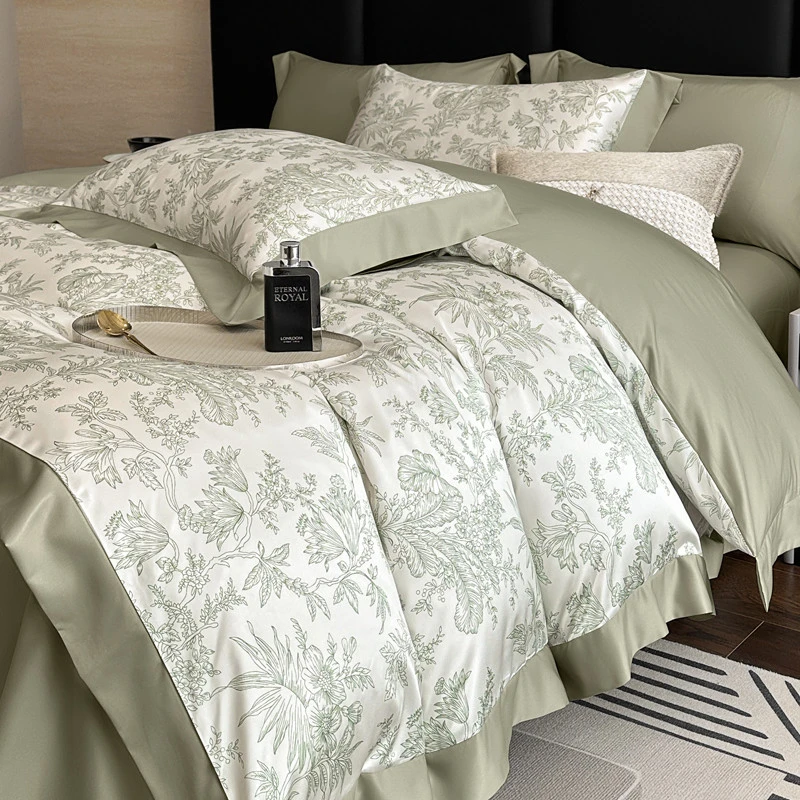 水星家纺适用2025新款夏季冰丝四件套夏天丝滑裸睡水洗被套床单宿