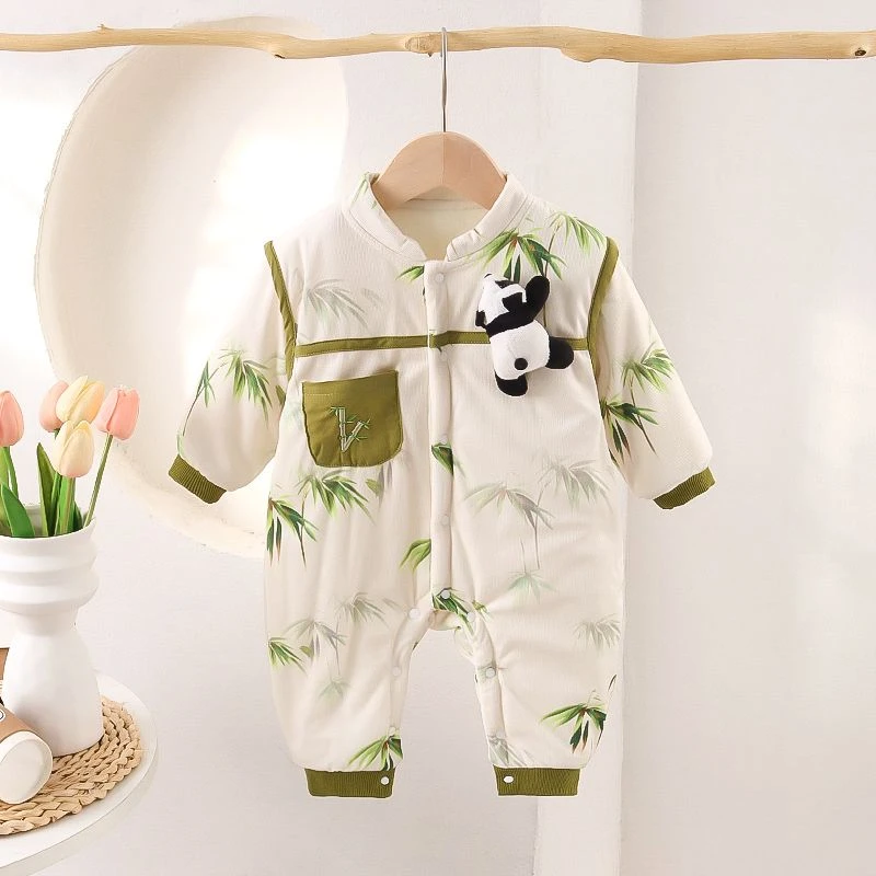 竹子熊猫薄棉连体