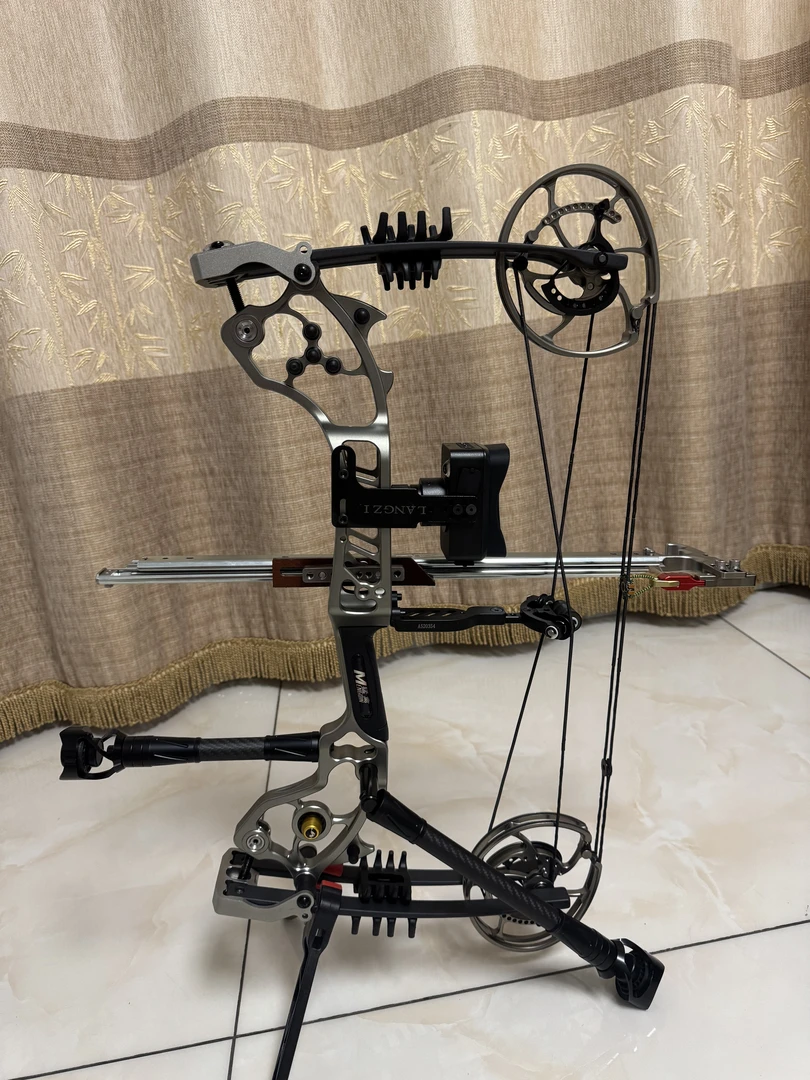 新款猛禽6 配三折叠神机杆 黑白俩用夜视仪 马修斯 A牌双减震