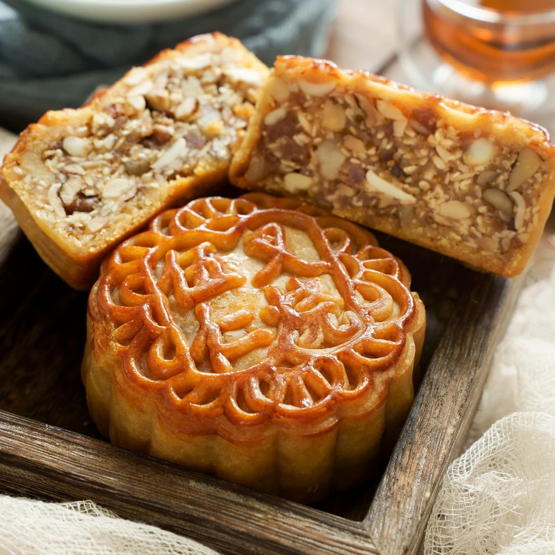 金牌伍仁叉烧月饼【简易纸盒装】500克（125克*4）