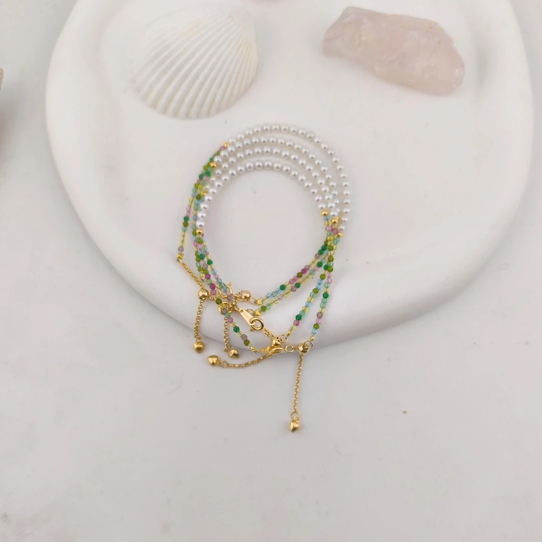 【彩虹】3-4mm淡水珍珠手链（多样性发一）时尚气质百搭S925银JYS019