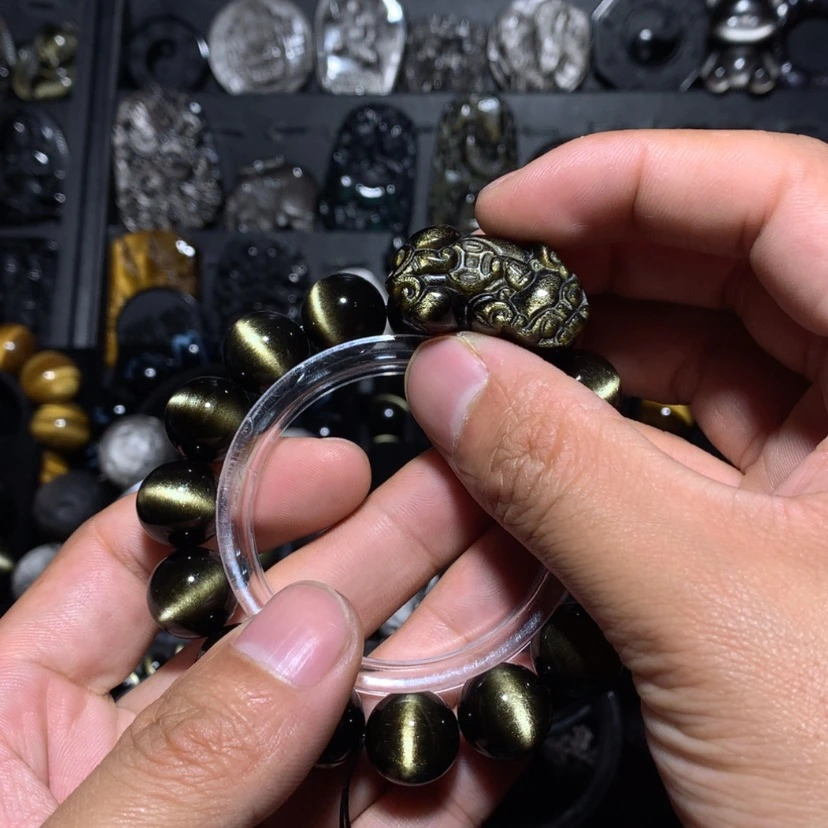 【闪购商品】未镶嵌黑曜岩珠宝奇石陌**开