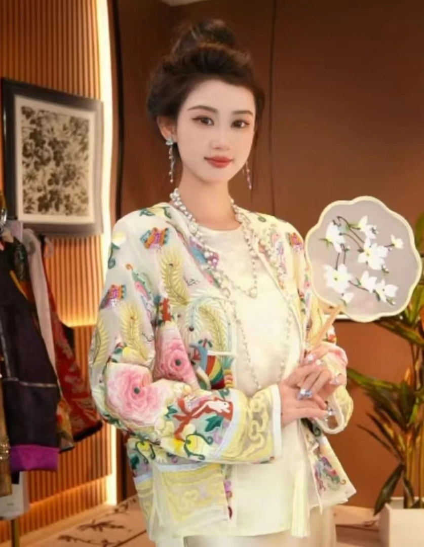 【绝代天骄』手工刺绣汉服上衣外套百搭减龄国风设计 2025a9033小美