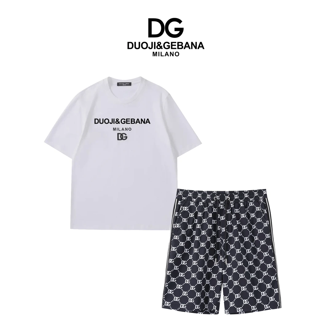 DUOJI&GEBANA/多基戈巴拿男士圆领夏季时尚休闲套装-8037K163