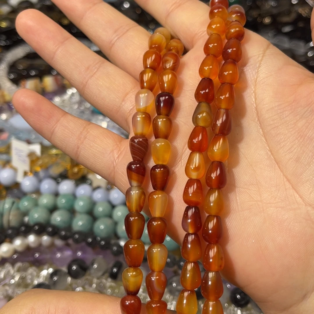 玛瑙/玉髓散珠黑玛瑙水滴