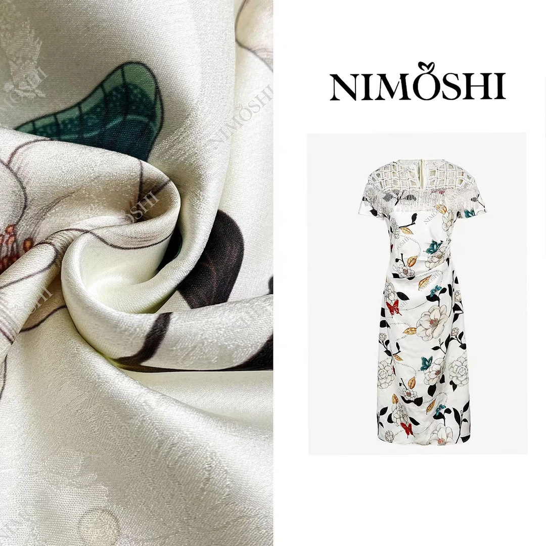 【莎总专属】法式夏季轻奢时尚印花设计夏季气质显瘦连衣裙Q2109