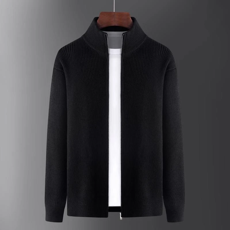 潮牌男士针织休闲时尚开衫毛衣春秋立领潮流高级线衣青年长袖外套