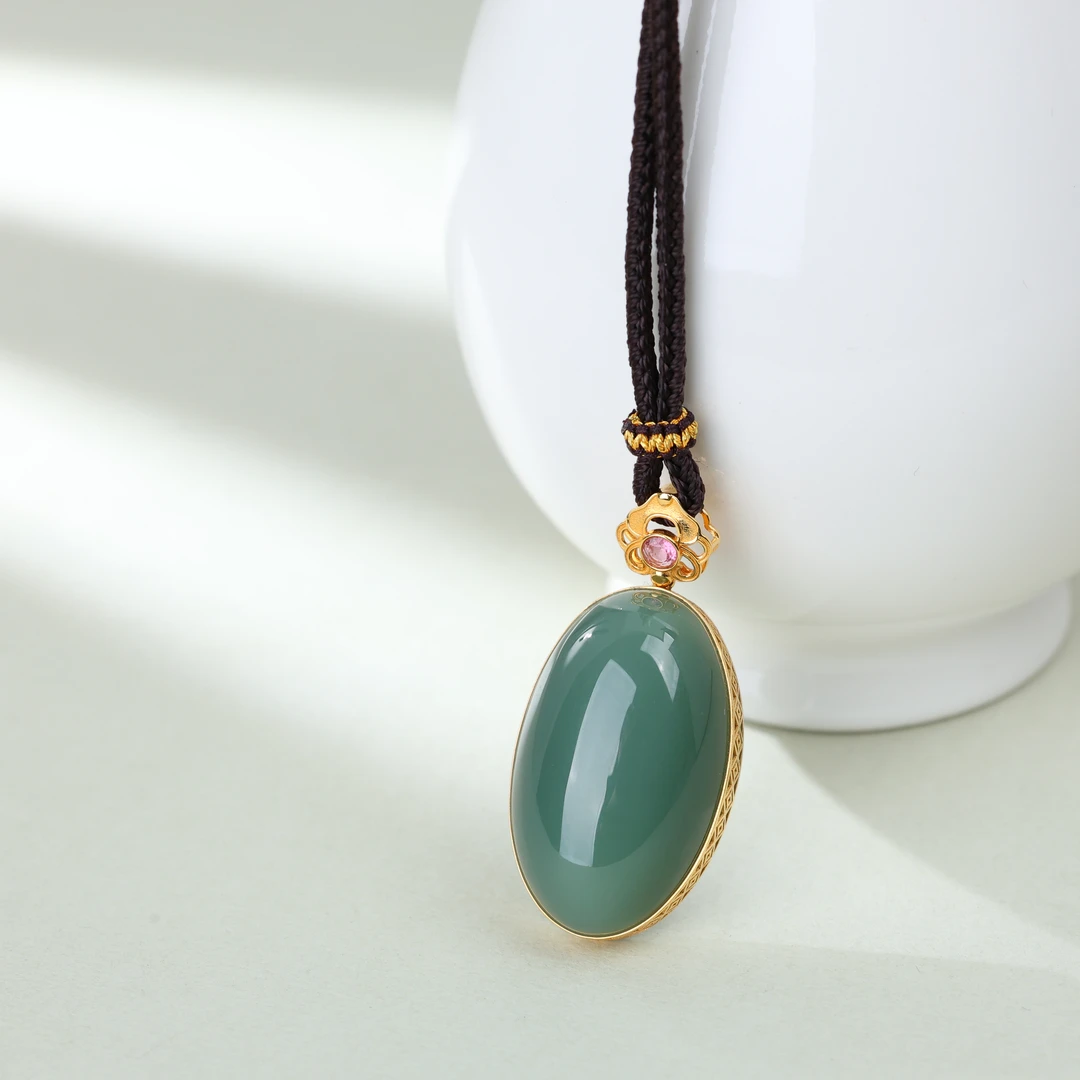 【央博玉】18K和田玉蛋面吊坠-YB93550174-多样性发一|BHT5