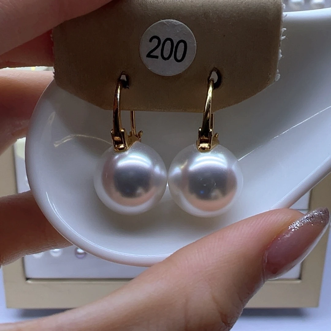 银S925镶嵌淡水珍珠耳饰