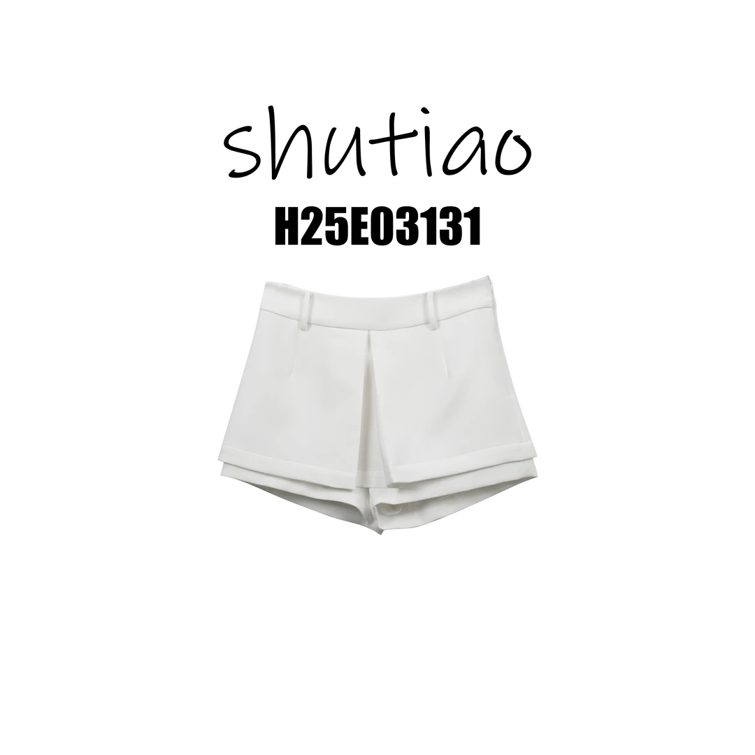 【SHUTIAO】2025夏季：新款小众设计款短裤H25E03131
