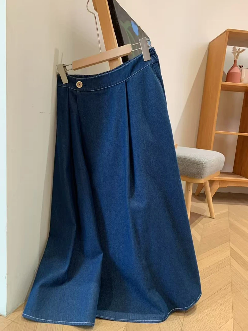 【样衣】深蓝色半身裙h07106