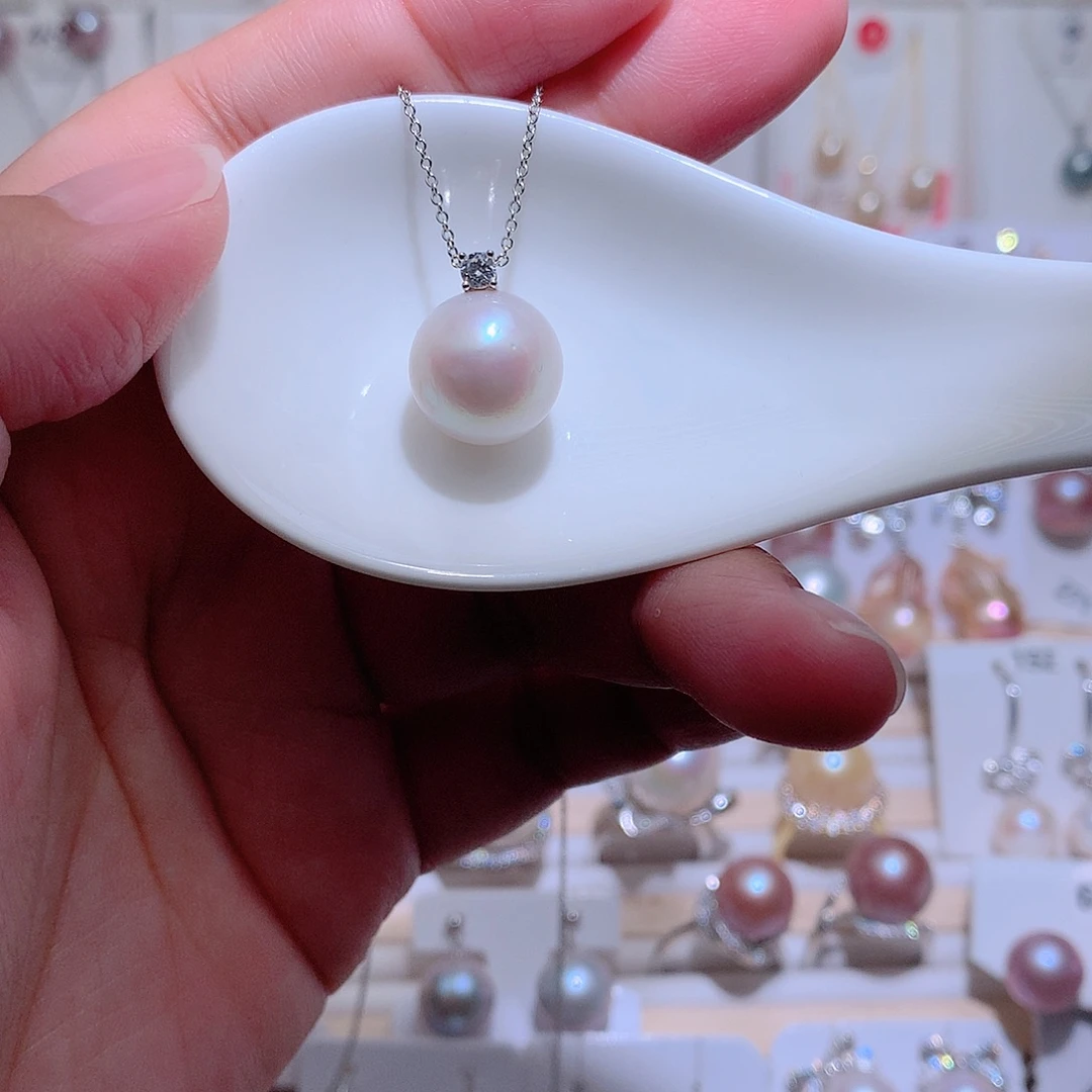 银S925镶嵌吊坠(赠链)淡水珍珠CC13.2mm